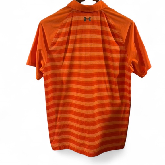 Men’s Under Armour Orange Striped Polo Shirt - Picture 3 of 5